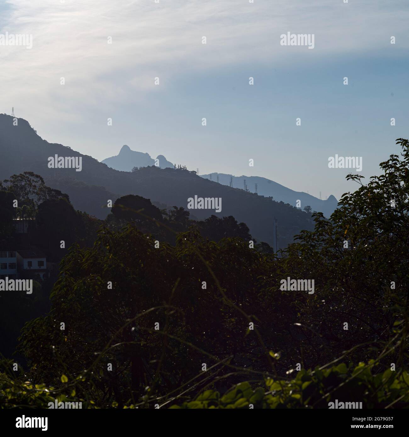 Luftaufnahme des Viertels Santa Teresa District, Rio de Janeiro, Brasilien Stockfoto