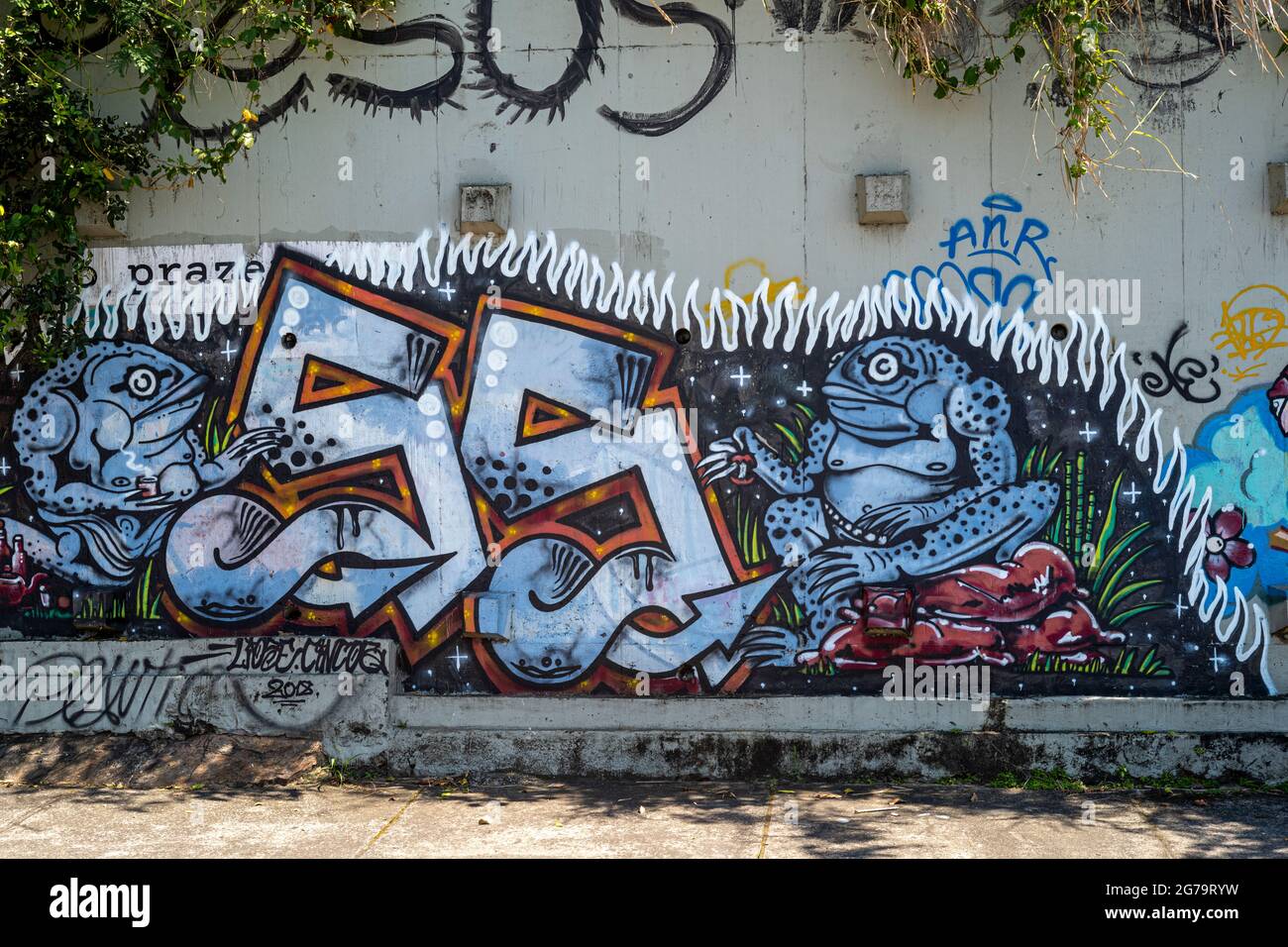 Ein Spaziergang zur Favela vidigal in Rio de Janeiro Stockfoto
