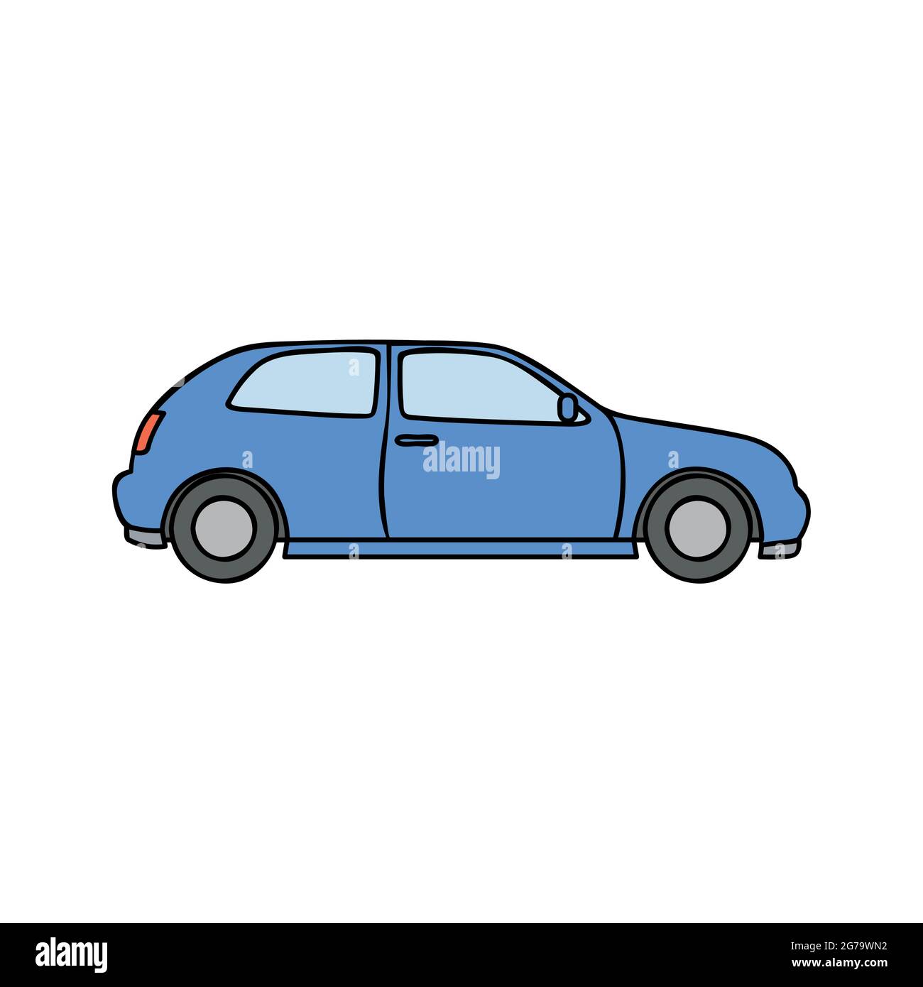 Blaues Auto einfache Illustration auf weißem Hintergrund Stock Vektor