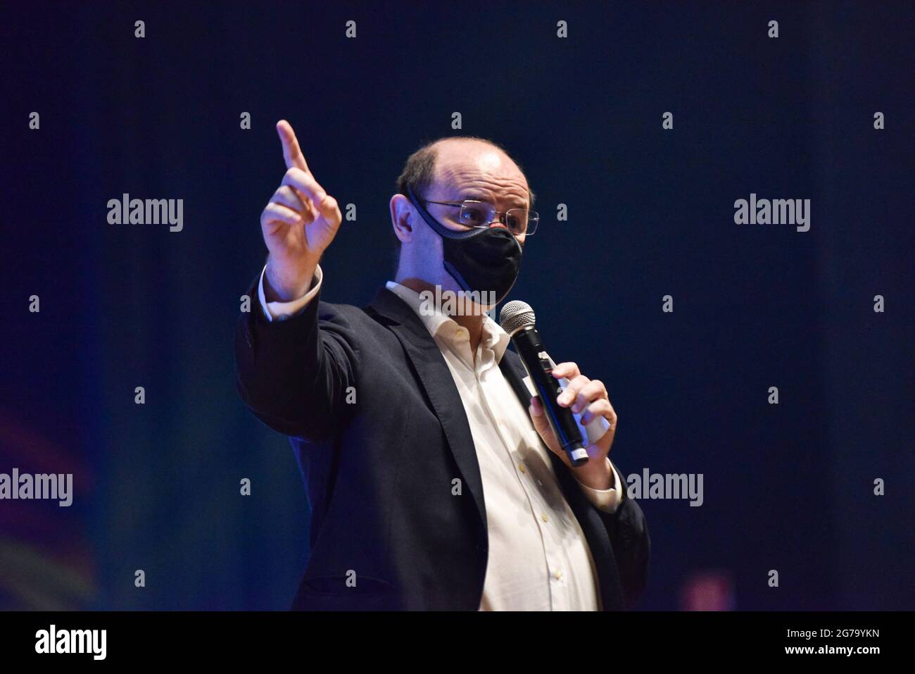 São PAULO, SP - 12.07.2021: LANÇAMENTO DE PROJETOS da Educação SP - der Sekretär für Bildung, Rossieli Soares, nimmt an der Einführung neuer pädagogischer Projekte im Bildungswesen, an diesem Montag, (12) im Memorial da América Latina, Auditorium Simón Bolívar Teil. (Foto: Roberto Casimiro/Fotoarena) Stockfoto