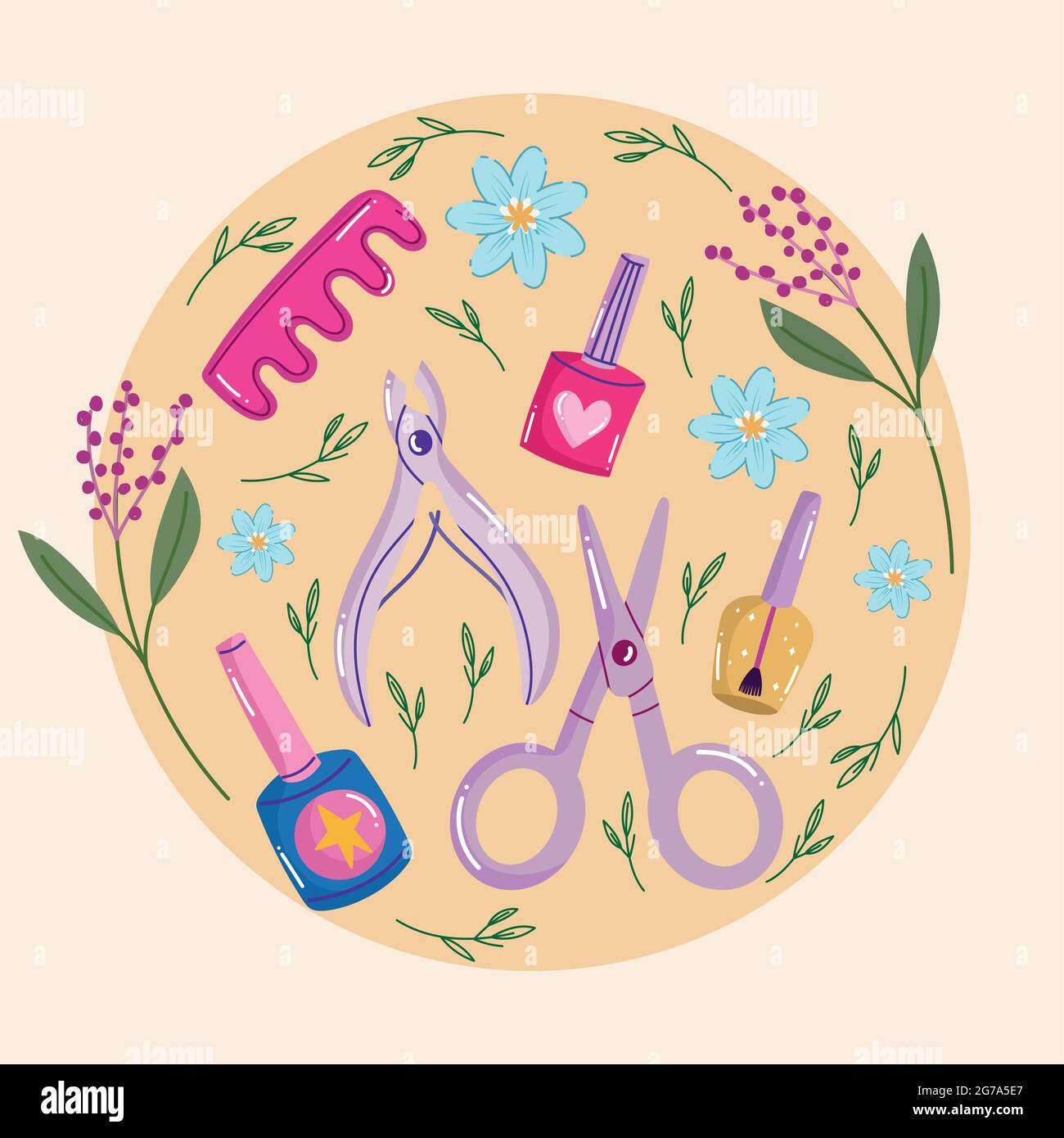 Verschiedene Maniküre Zubehör Stock Vektor