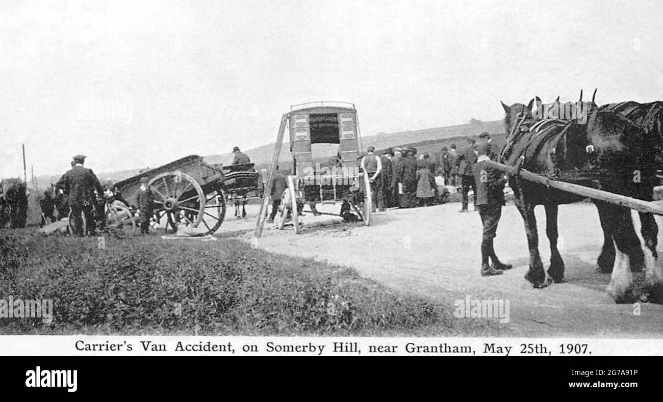 Unfall mit Transporter aus dem Jahr 1907 Stockfoto