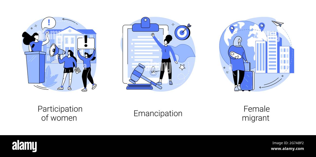 Abstrakte Konzeptvektoren zur Geschlechtergleichstellung. Stock Vektor