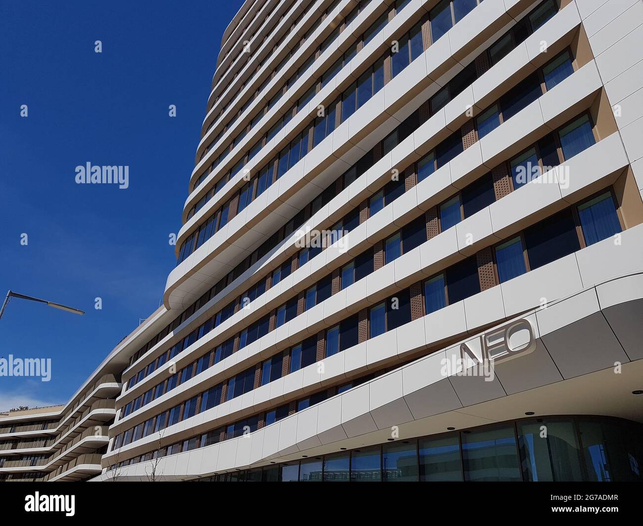 Wohn- und Hotelhochhaus in München, Baumkirchen-Mitte Stockfoto