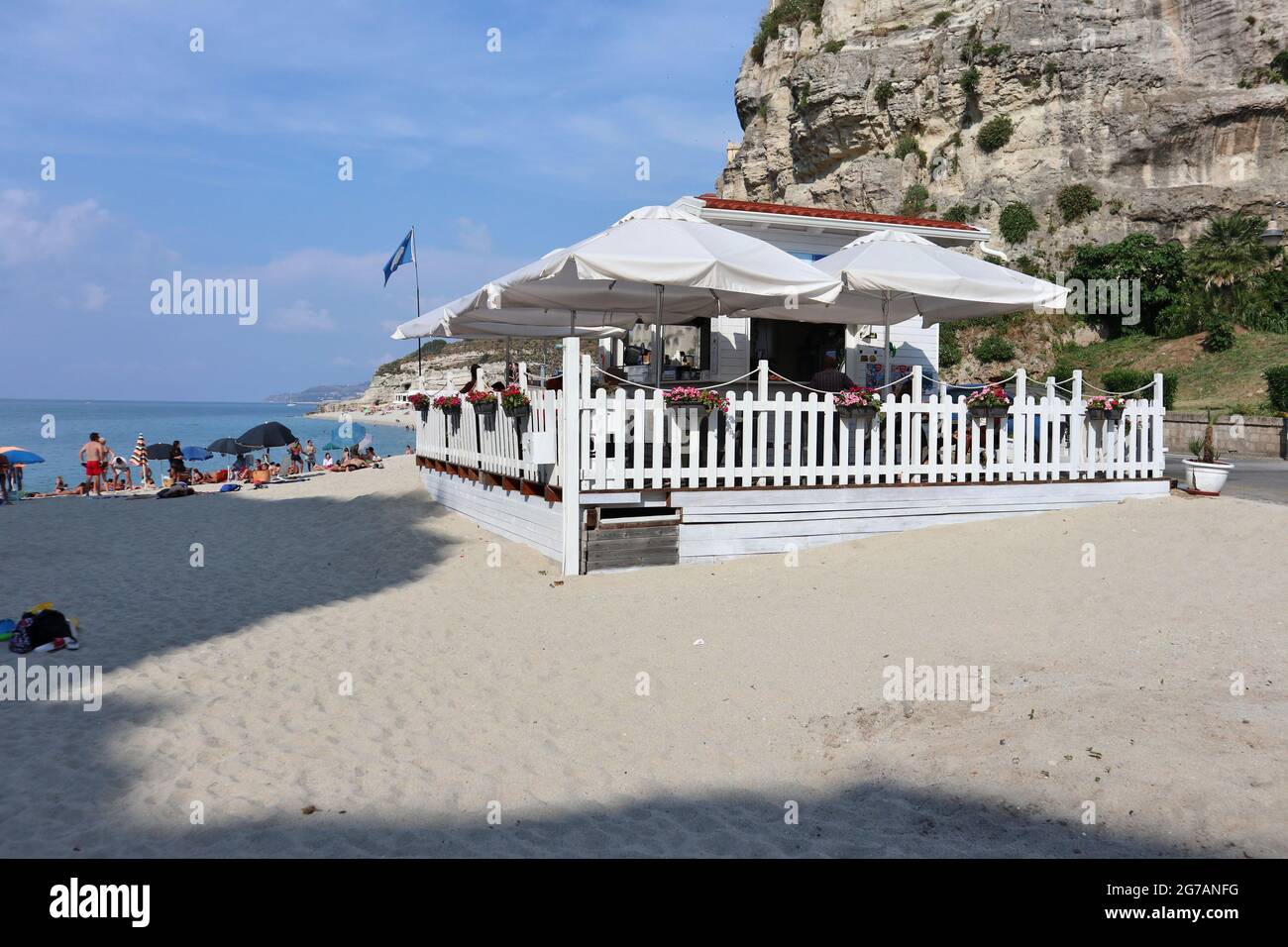 Tropea - Bar Chiringuito Beach di pomeriggio Stockfoto