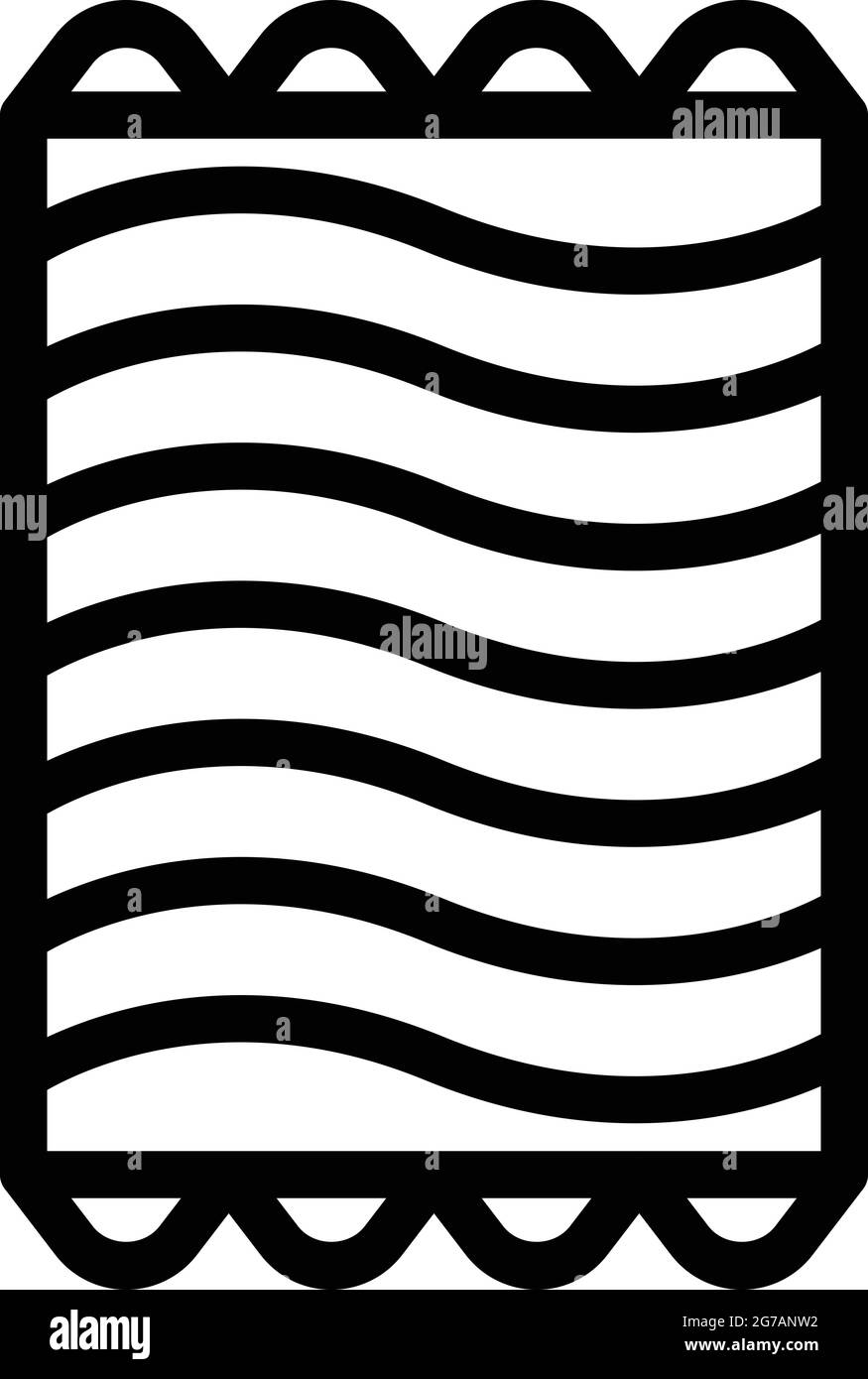 Aufblasbare Matratze Symbol Umriss Vektor. Air Pool-Bett. Schwimmmatte Meerwasser Stock Vektor