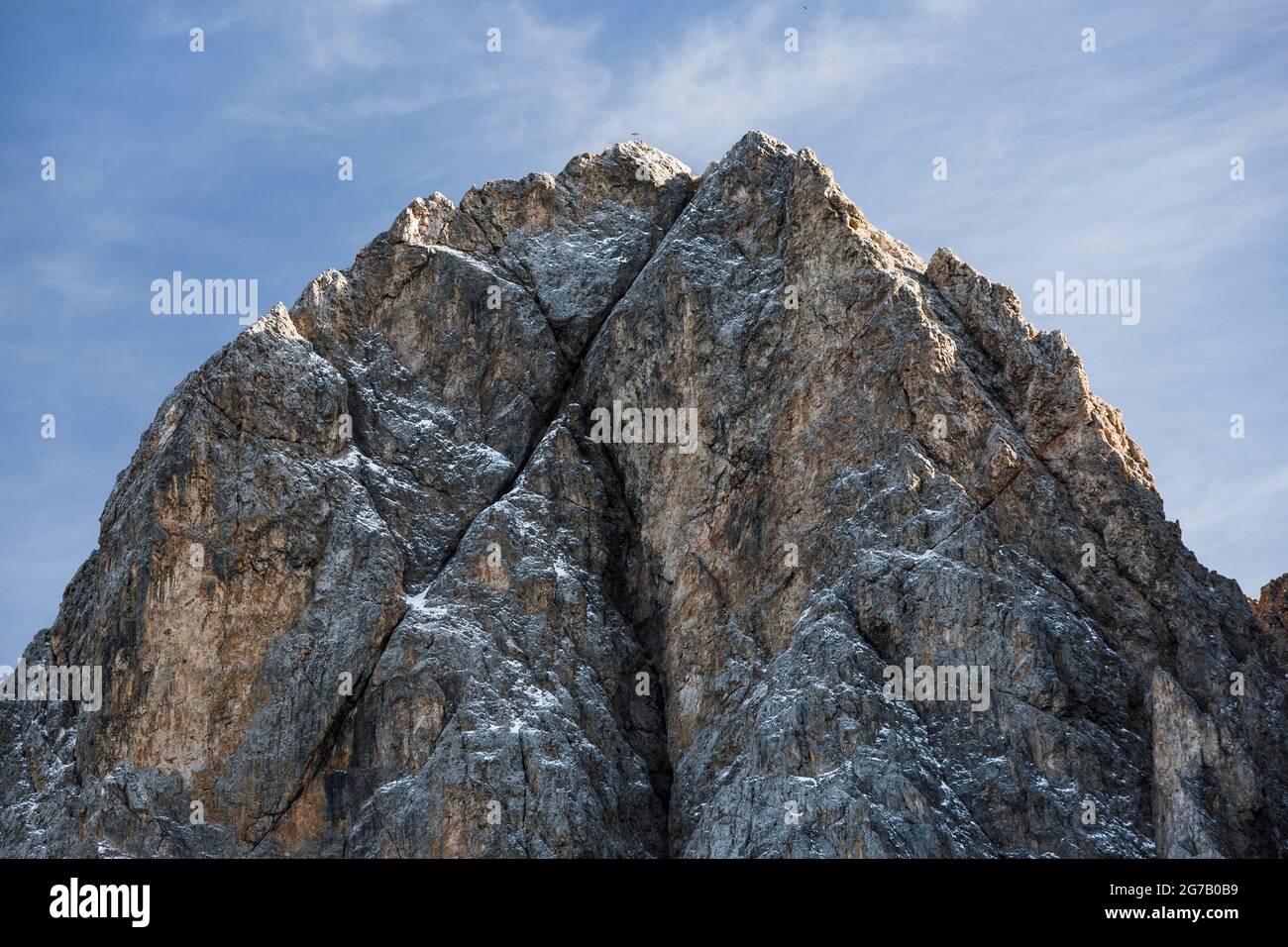 Spitze von SAS Rigais, Südtirol, Italien Stockfoto