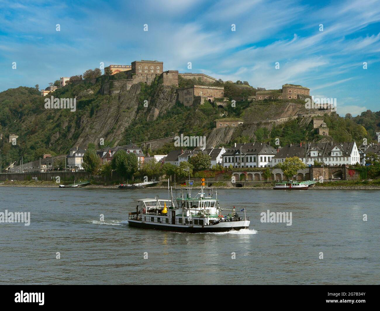 Festung Ehrenbreitstein, Rhein, Koblenz, Deutschland Stockfoto