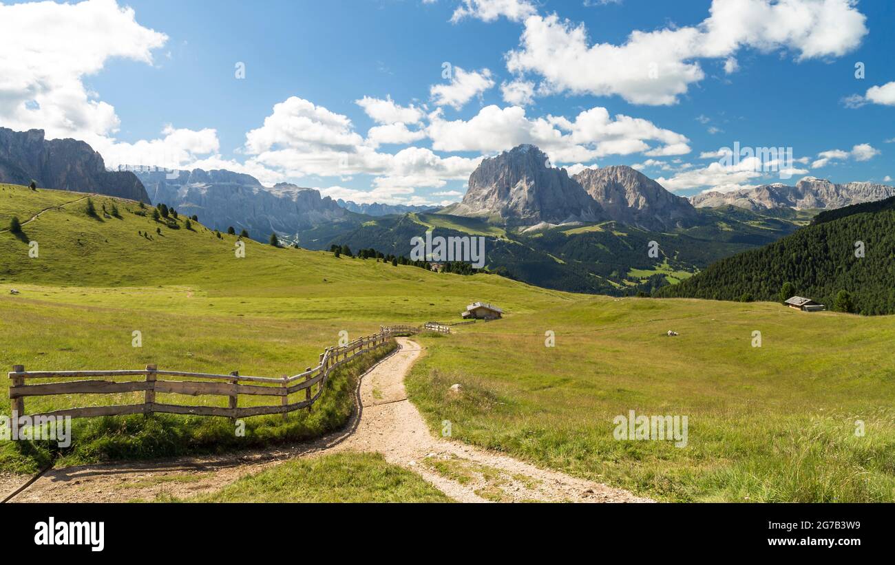 Langkofel / Col Raiser, Gröden, Italien Stockfoto