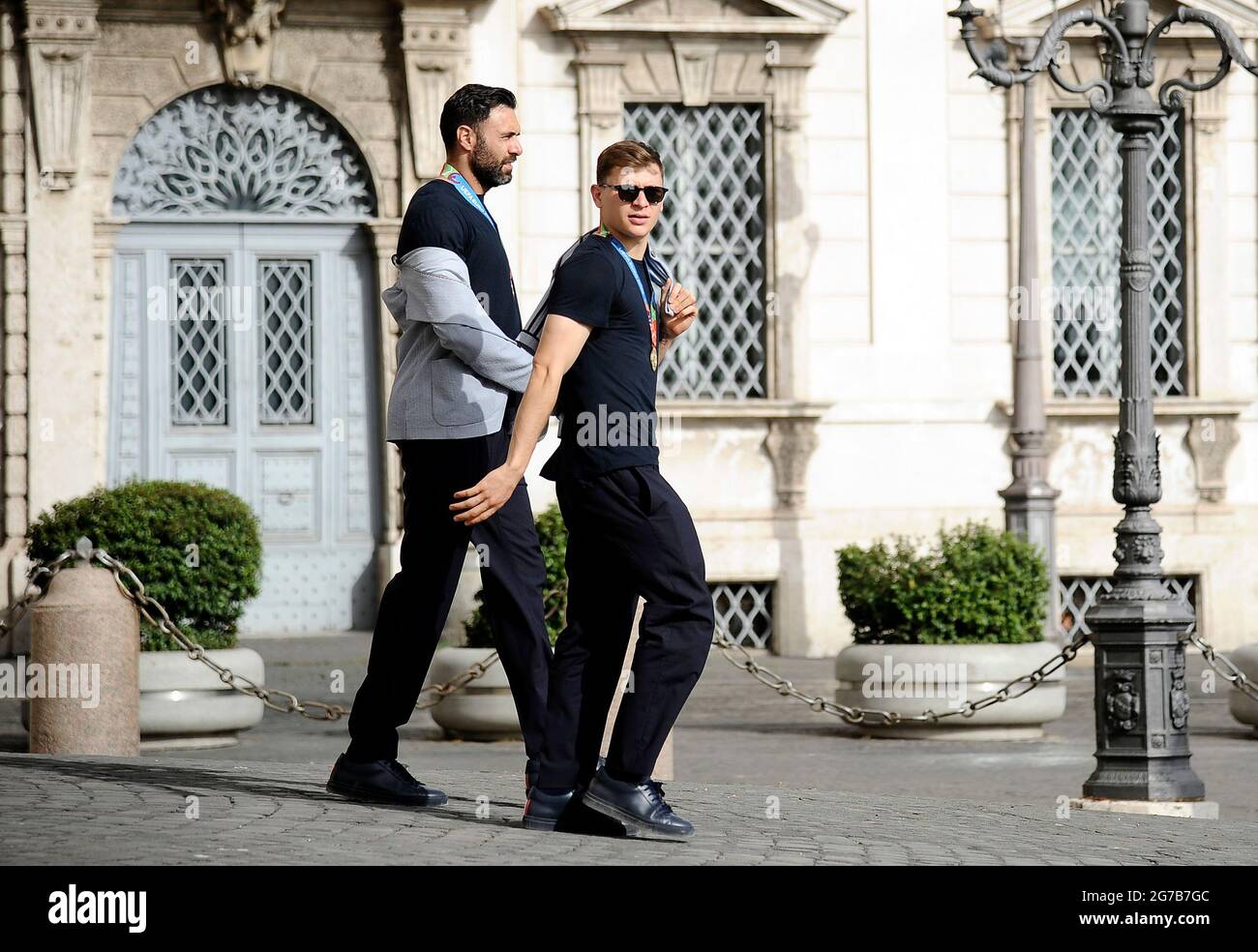 Rom 12/07/2021 die italienische Fußballnationalmannschaft erhielt bei der Quirinale von Mattarella Stockfoto