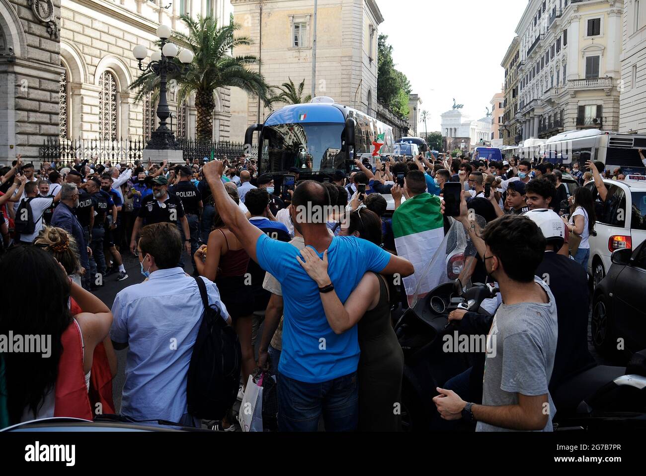 Rom, Italien. April 2021. Rom 12/07/2021 die italienische Fußballnationalmannschaft erhielt beim Quirinale von Mattarella Kredit: Unabhängige Fotoagentur/Alamy Live News Stockfoto