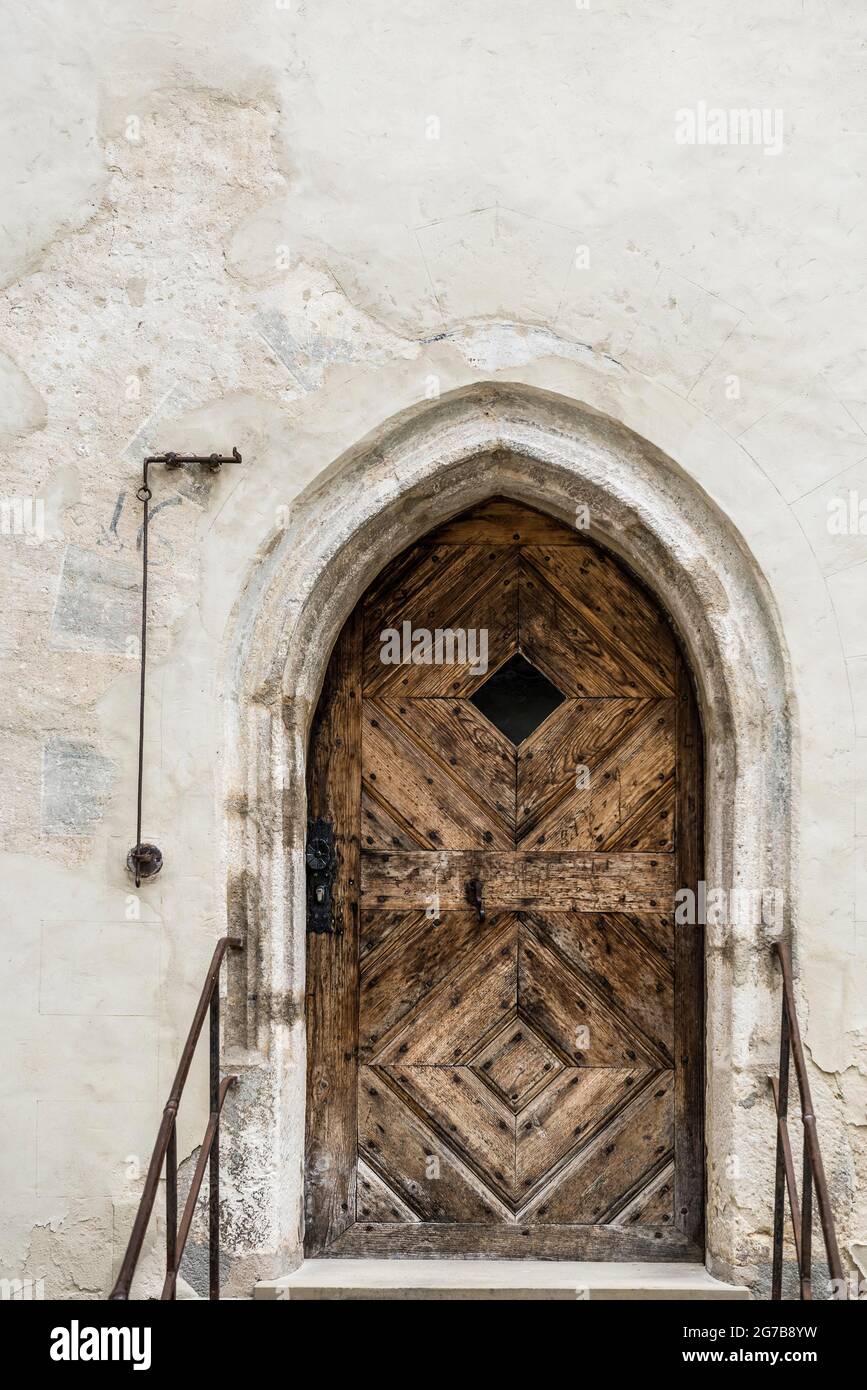 Mittelalterliche Tür, ehemaliges Kloster Inzigkofen, Inzigkofen, bei Sigmaringen, Naturpark Obere Donau, Oberes Donautal, Donau, Schwäbische Alb Stockfoto