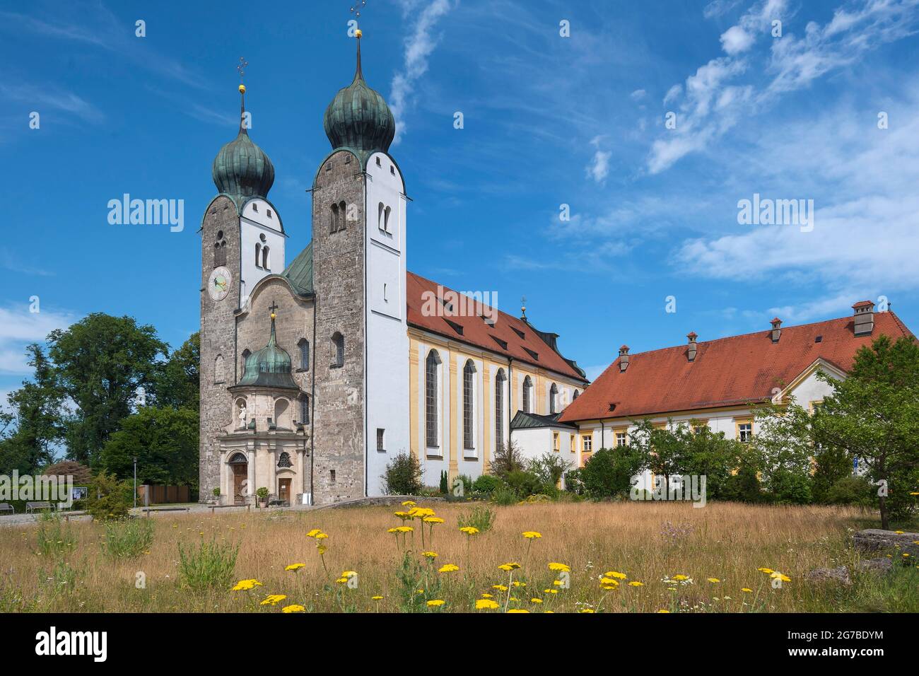 Klosterkirche St. Margaret, Kloster Baumburg, Altenmarkt, Oberbayern, Bayern, Deutschland Stockfoto