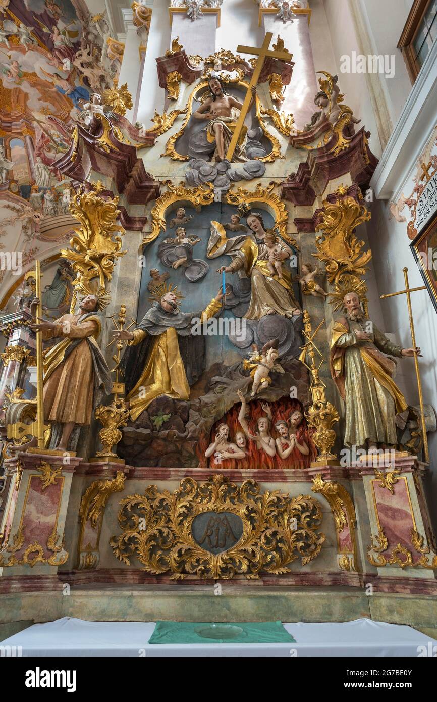 Seitenaltar, Klosterkirche St. Margarethen, Kloster Baumburg, Altenmarkt, Oberbayern, Bayern, Deutschland Stockfoto