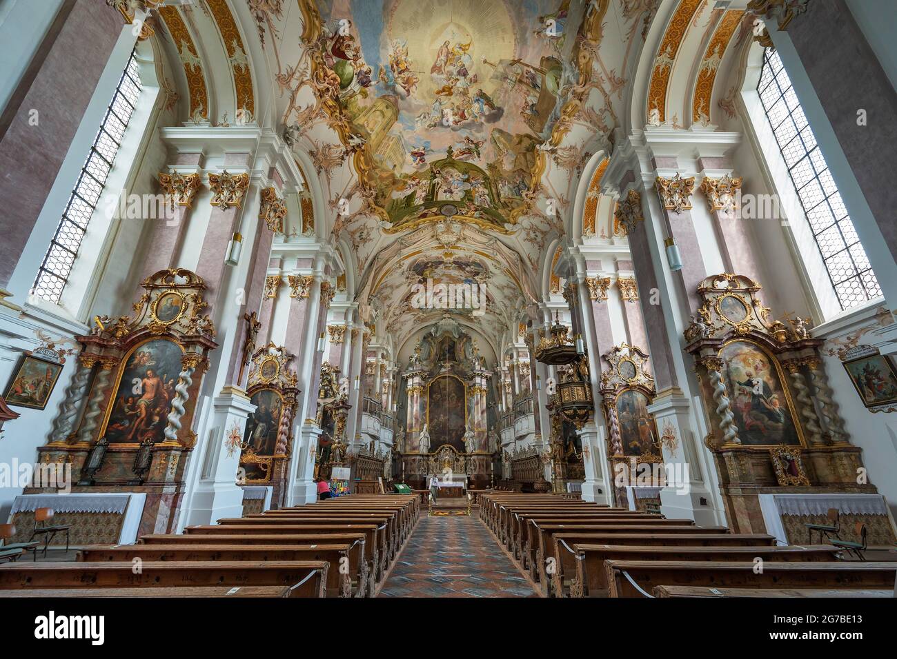 Klosterkirche St. Margaret, Kloster Baumburg, Altenmarkt, Oberbayern, Bayern, Deutschland Stockfoto