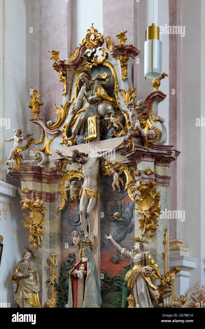 Seitenaltar, Klosterkirche St. Margarethen, Kloster Baumburg, Altenmarkt, Oberbayern, Bayern, Deutschland Stockfoto
