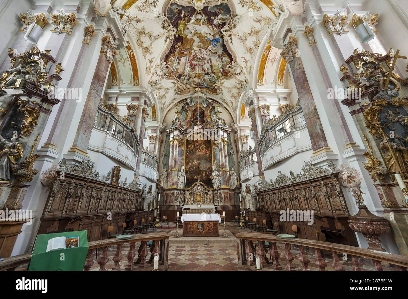 Klosterkirche St. Margaret, Kloster Baumburg, Altenmarkt, Oberbayern, Bayern, Deutschland Stockfoto