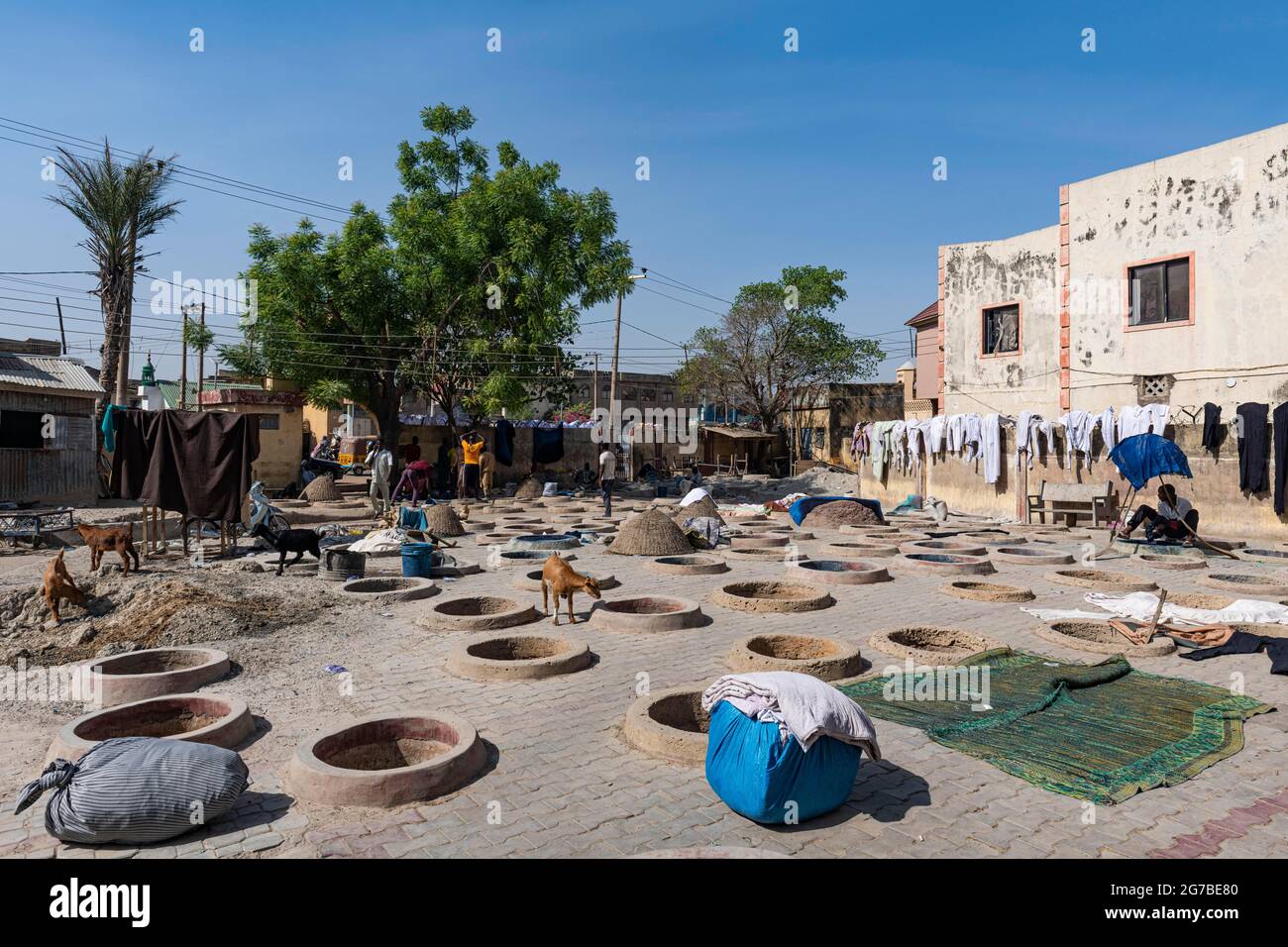 Färbegruben, Kano, Bundesstaat Kano, Nigeria Stockfoto