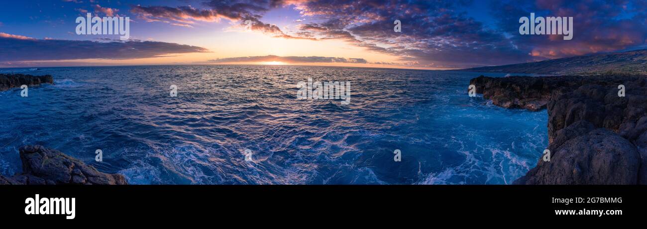 Panoramablick über den indischen Ozean Stockfoto