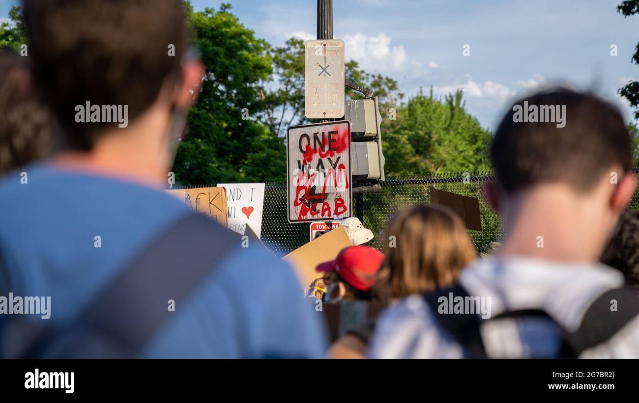 Fünfter Tag der Proteste von Black Lives Matter am 2. Juni 2020 auf dem Platz der Schwarzen Lives Matter in Washington DC Stockfoto