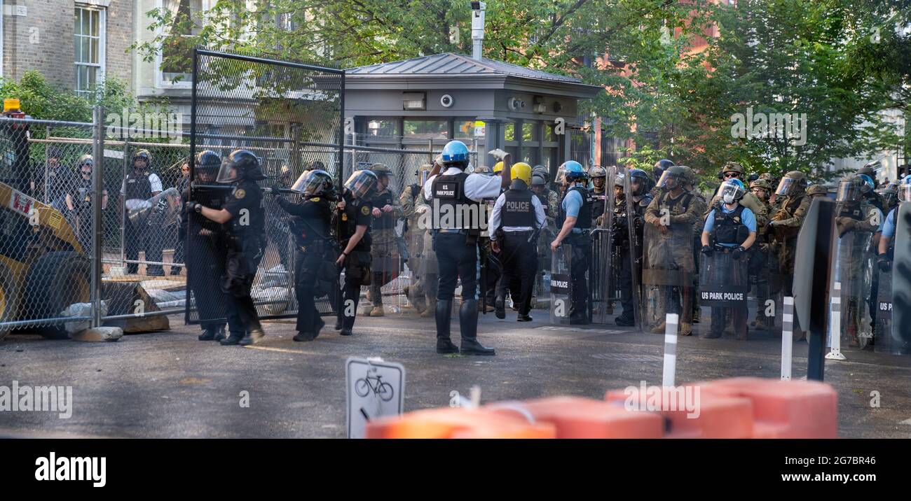 Fünfter Tag der Proteste von Black Lives Matter am 2. Juni 2020 auf dem Platz der Schwarzen Lives Matter in Washington DC Stockfoto