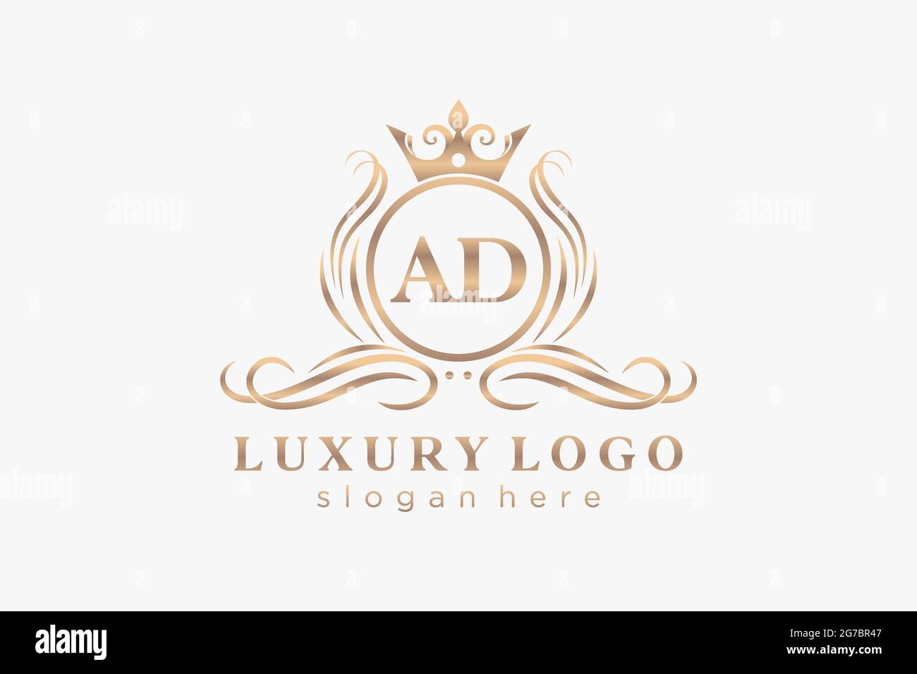 WERBEBRIEF Royal Luxury Logo Vorlage in Vektorgrafik für Restaurant, Royalty, Boutique, Cafe, Hotel, Heraldisch, Schmuck, Mode und andere Vektor illustrr Stock Vektor