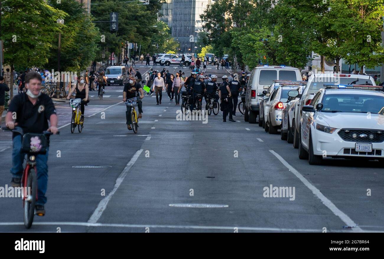 Fünfter Tag der Proteste von Black Lives Matter am 2. Juni 2020 auf dem Platz der Schwarzen Lives Matter in Washington DC Stockfoto