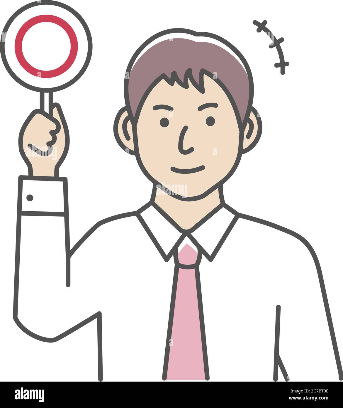 Geschäftsmann zeigt Plakate Abbildung ( leere Marke | OK-Marke in Japan ) Stock Vektor