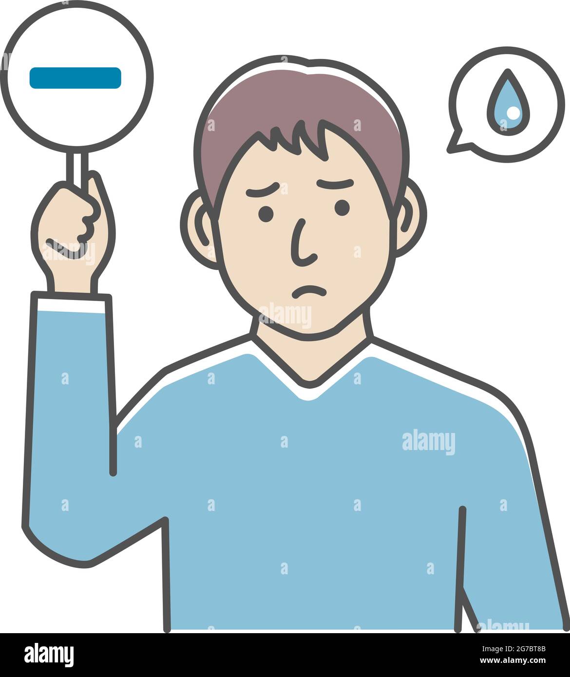 Junger Mann mit Plakaten Illustration ( Minuszeichen ) Stock Vektor