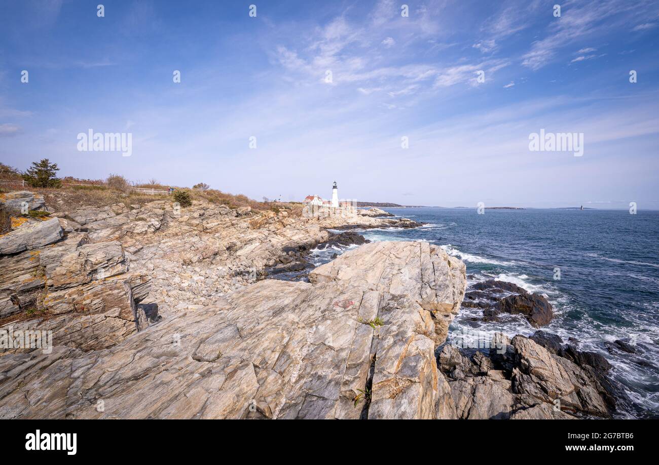 Portland Headlight in Maine Stockfoto