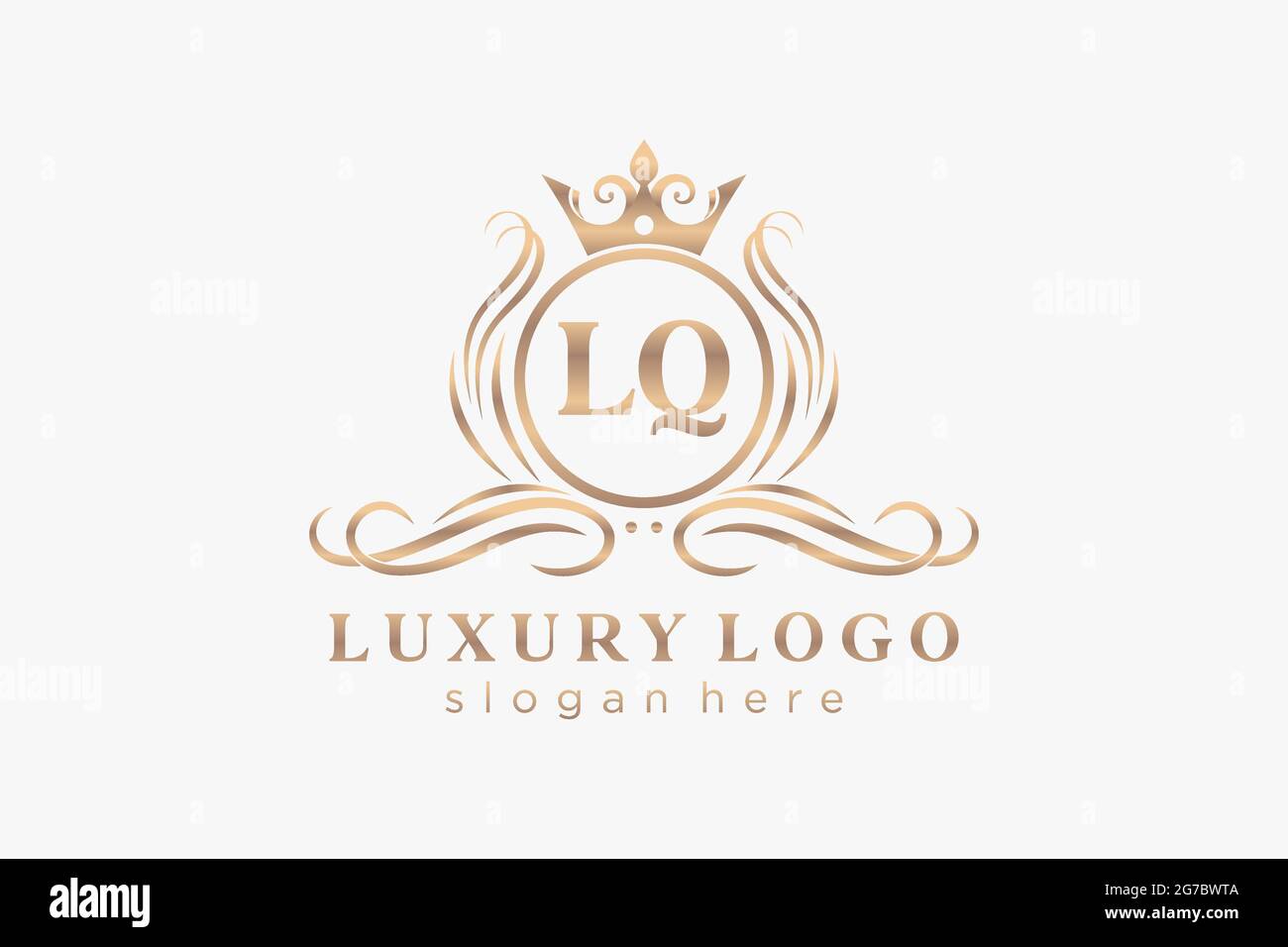 LQ Letter Royal Luxury Logo Vorlage in Vektorgrafik für Restaurant, Royalty, Boutique, Cafe, Hotel, Heraldisch, Schmuck, Mode und andere Vektor illustrr Stock Vektor