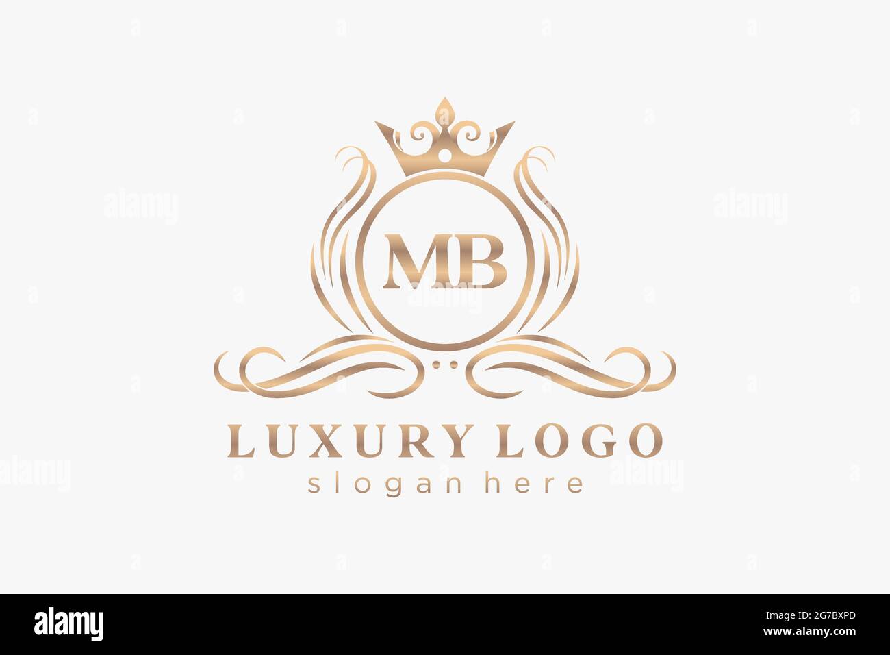 MB Buchstabe Royal Luxury Logo Vorlage in Vektorgrafik für Restaurant, Royalty, Boutique, Cafe, Hotel, Heraldisch, Schmuck, Mode und andere Vektor illustrr Stock Vektor