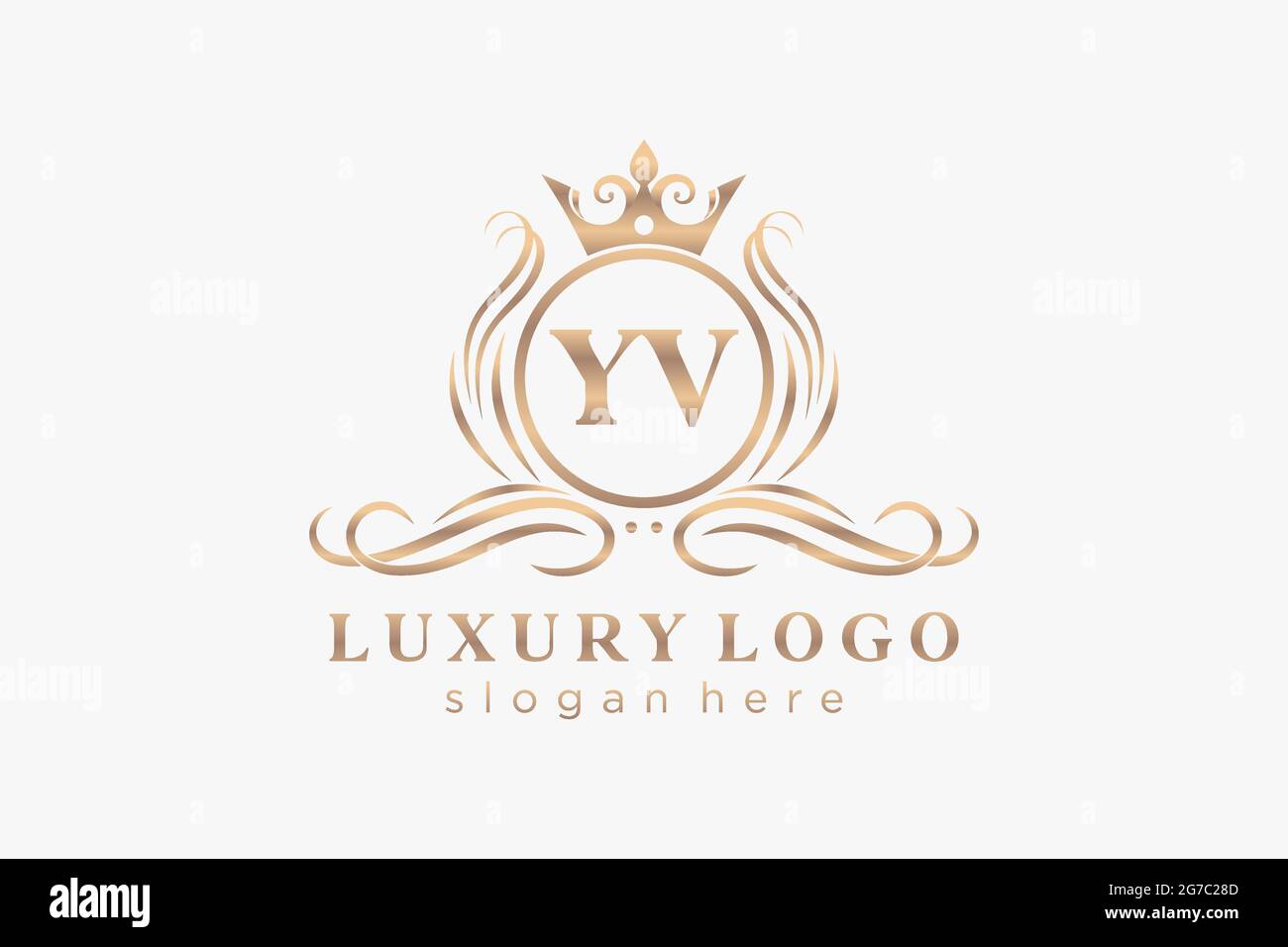 YV Buchstabe Royal Luxury Logo Vorlage in Vektorgrafik für Restaurant, Royalty, Boutique, Cafe, Hotel, Heraldisch, Schmuck, Mode und andere Vektor illustrr Stock Vektor