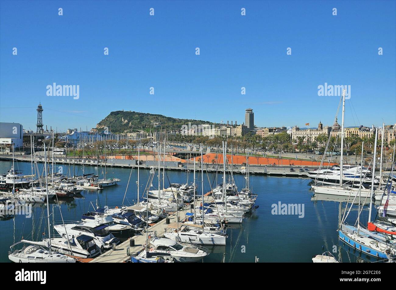 Der Port Vell ist der älteste Teil des Hafens von Barcelona Katalonien, Spanien Stockfoto