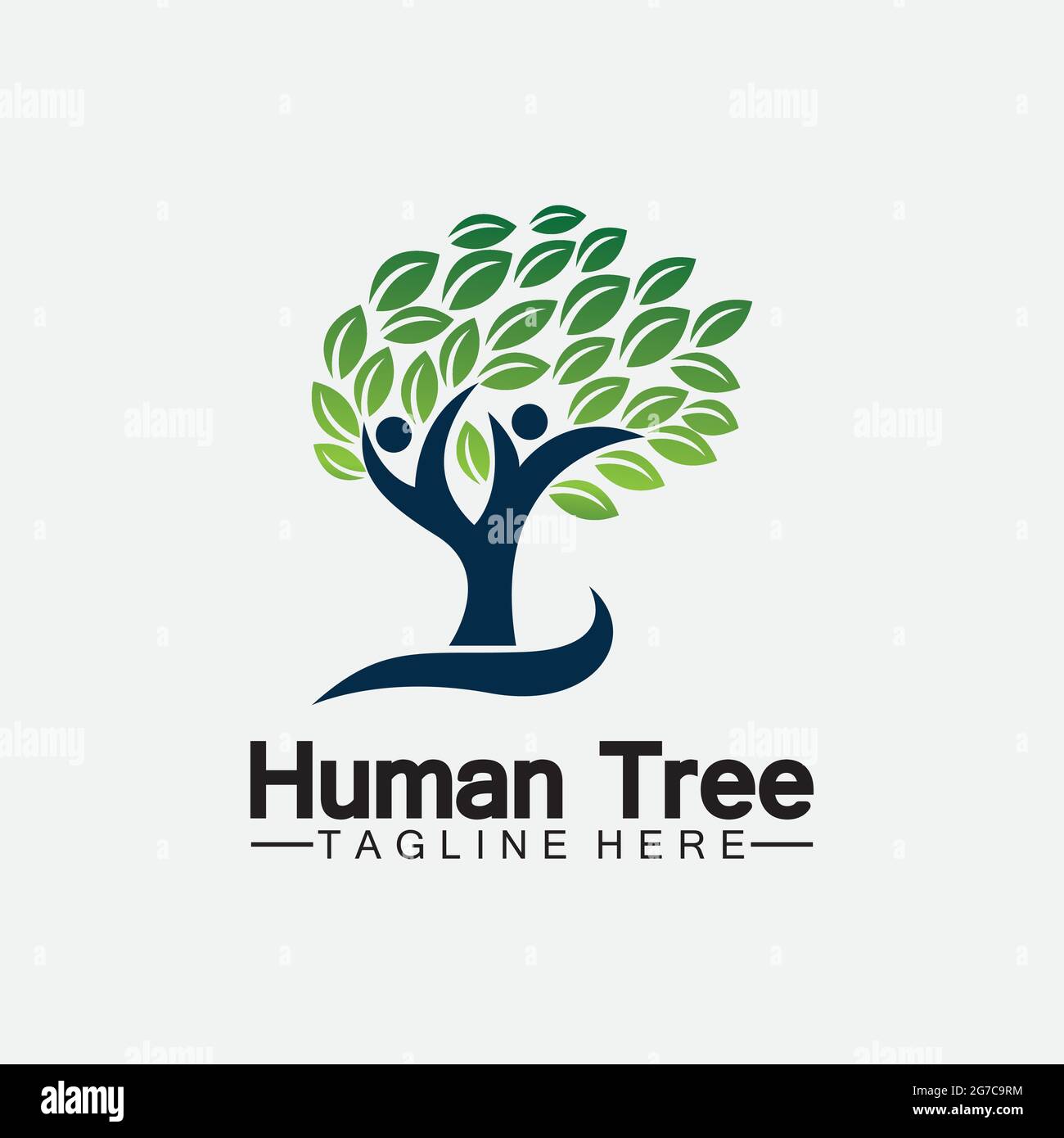 People Tree Vektor Logo Vorlage Illustration Design Stock Vektor