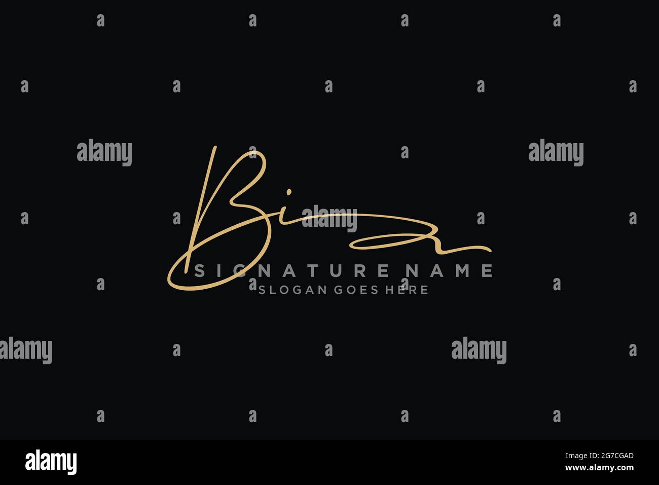 BI Letter Signature Logo Vorlage Elegantes Design Logo Zeichen Symbol Vorlage Vektor-Symbol Stock Vektor