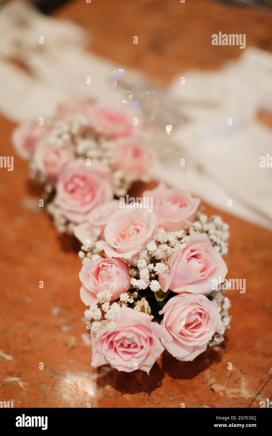 Schicke Rosa Dekorationsblumen Stockfoto