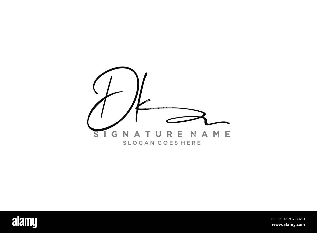 DK Letter Signature Logo Vorlage Elegantes Design Logo Zeichen Symbol Vorlage Vektor-Symbol Stock Vektor