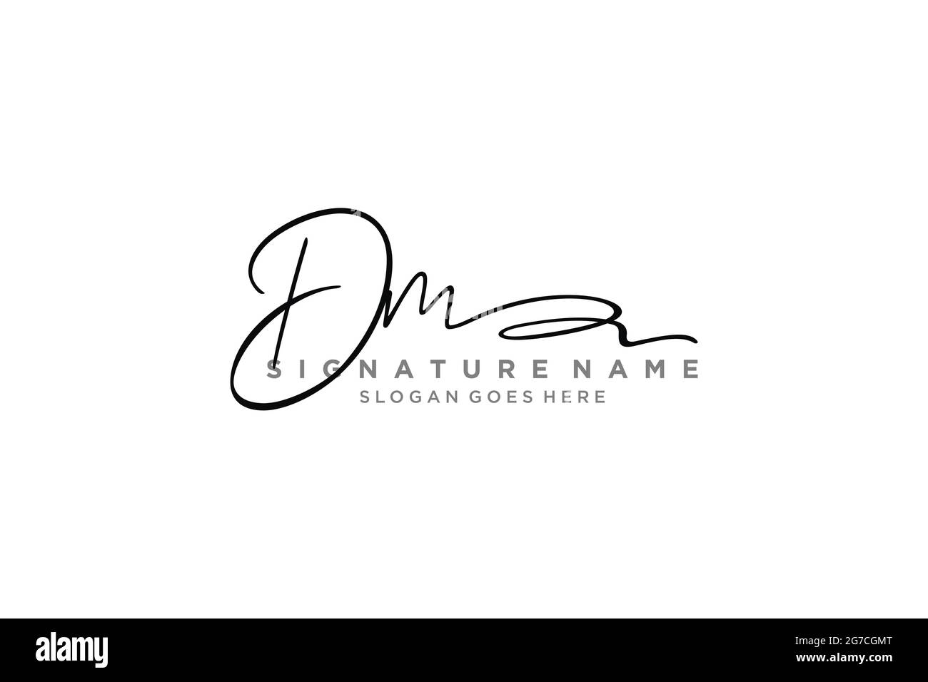 DM Brief Unterschrift Logo Vorlage Elegantes Design Logo Zeichen Symbol Vorlage Vektor-Symbol Stock Vektor