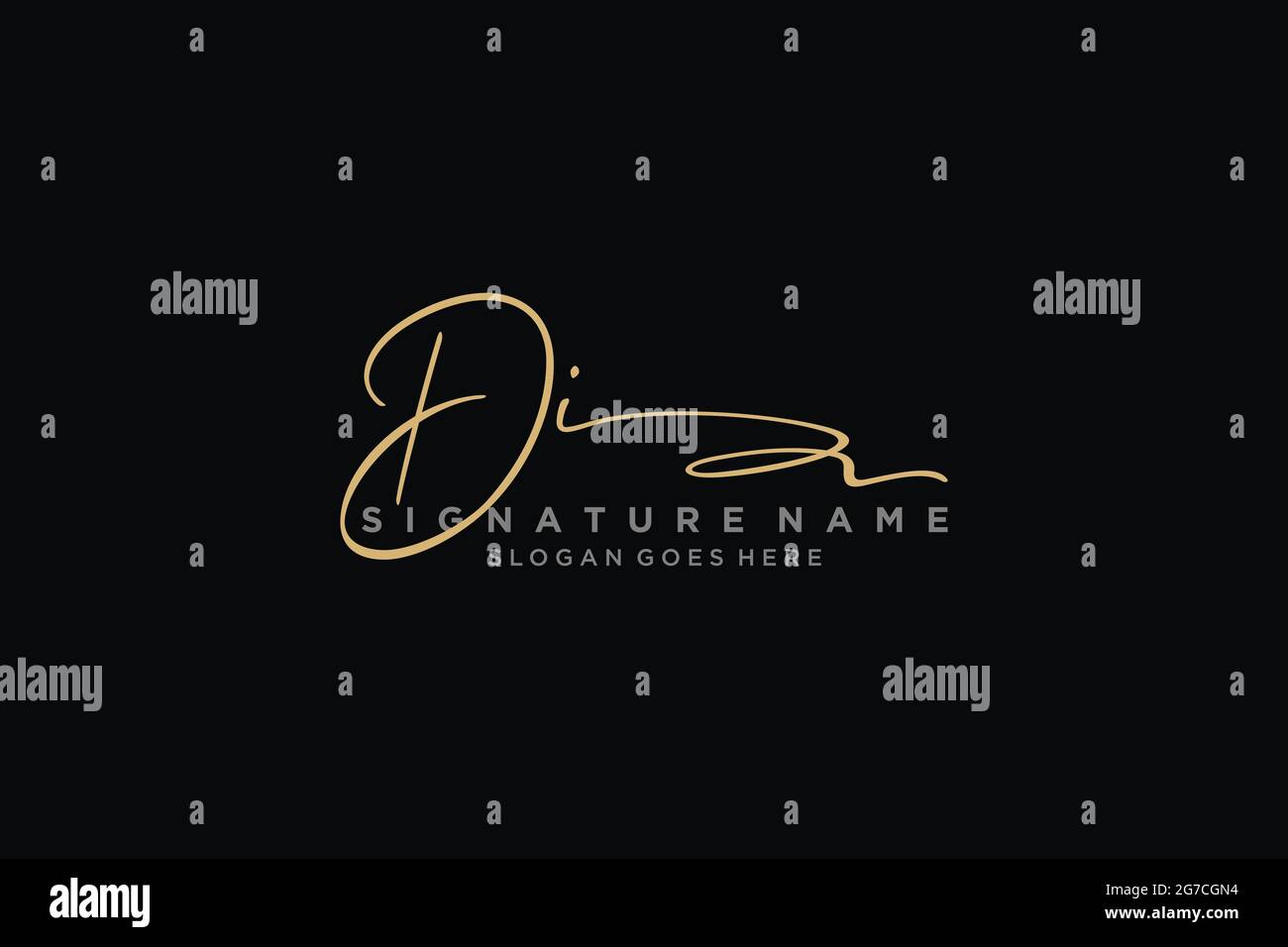 DI Buchstabe Unterschrift Logo Vorlage Elegantes Design Logo Zeichen Symbol Vorlage Vektor-Symbol Stock Vektor