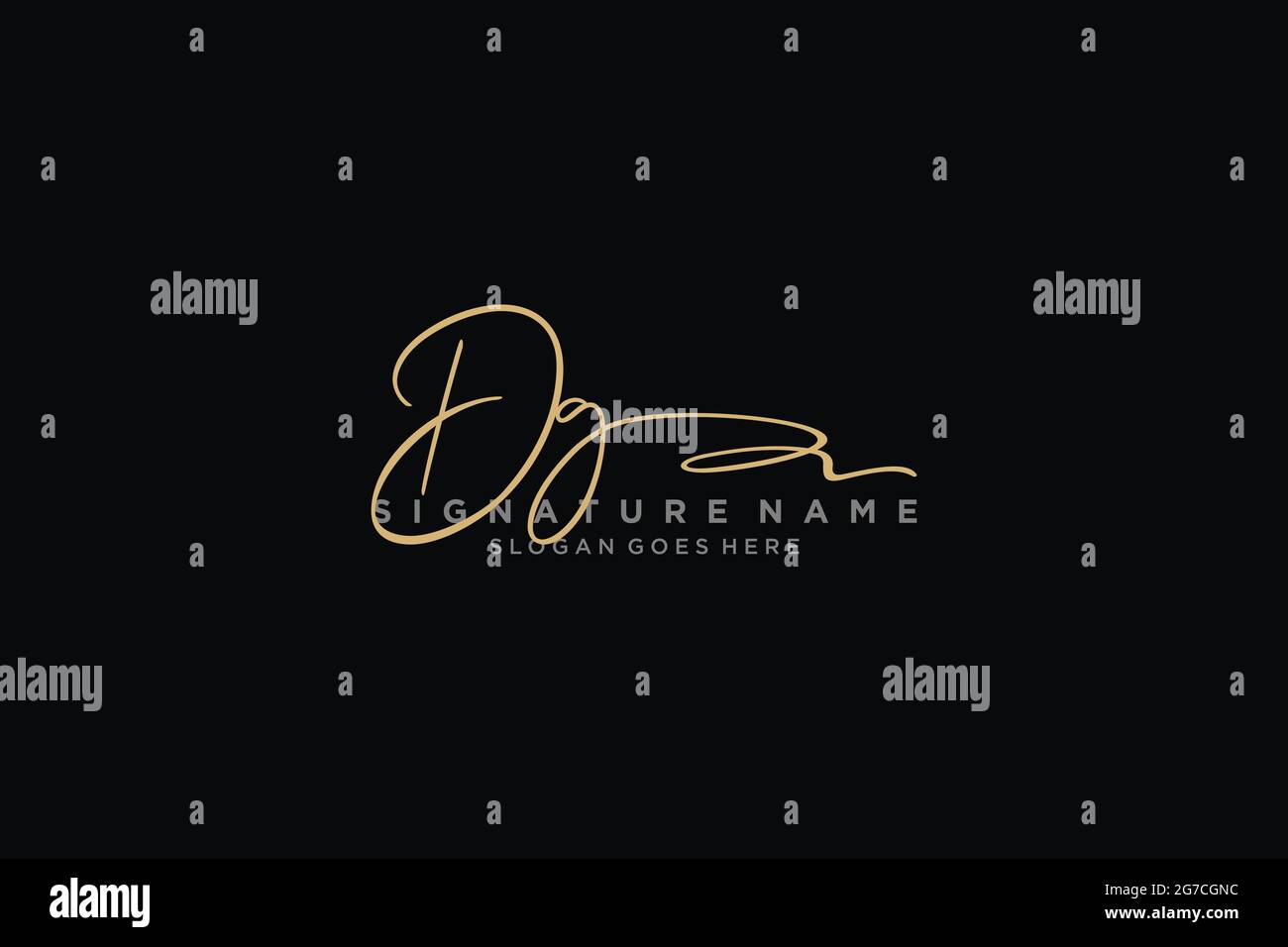 DG Letter Signature Logo Template Elegantes Design Logo Zeichen Symbol Vorlage Vektor-Symbol Stock Vektor