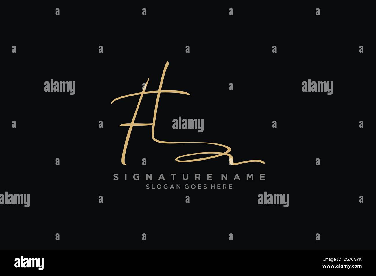 FL Buchstabe Unterschrift Logo Vorlage Elegantes Design Logo Zeichen Symbol Vorlage Vektor-Symbol Stock Vektor