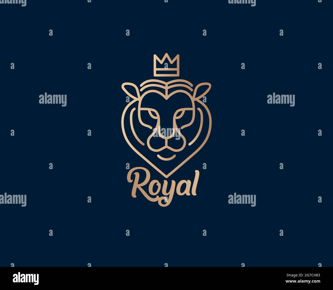 Lion Royal Logo Design kann als Zeichen, Symbol oder Symbol, voll geschichteten Vektor und einfach zu bearbeiten und anpassen Größe und Farbe, kompatibel mit fast verwendet werden Stock Vektor