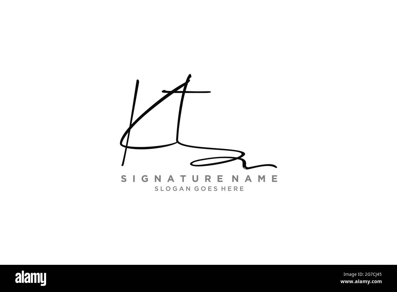 KT Buchstabe Unterschrift Logo Vorlage Elegantes Design Logo Zeichen Symbol Vorlage Vektor-Symbol Stock Vektor