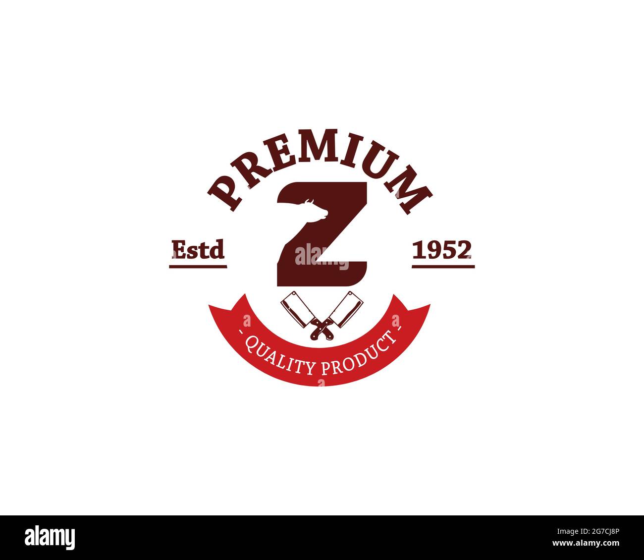 Buchstabe Z Rindfleisch und Fleisch Logo-Design kann als Zeichen, Symbol oder Symbol, voll geschichteten Vektor verwendet werden und einfach zu bearbeiten und anpassen Größe und Farbe, kompatibel Stock Vektor