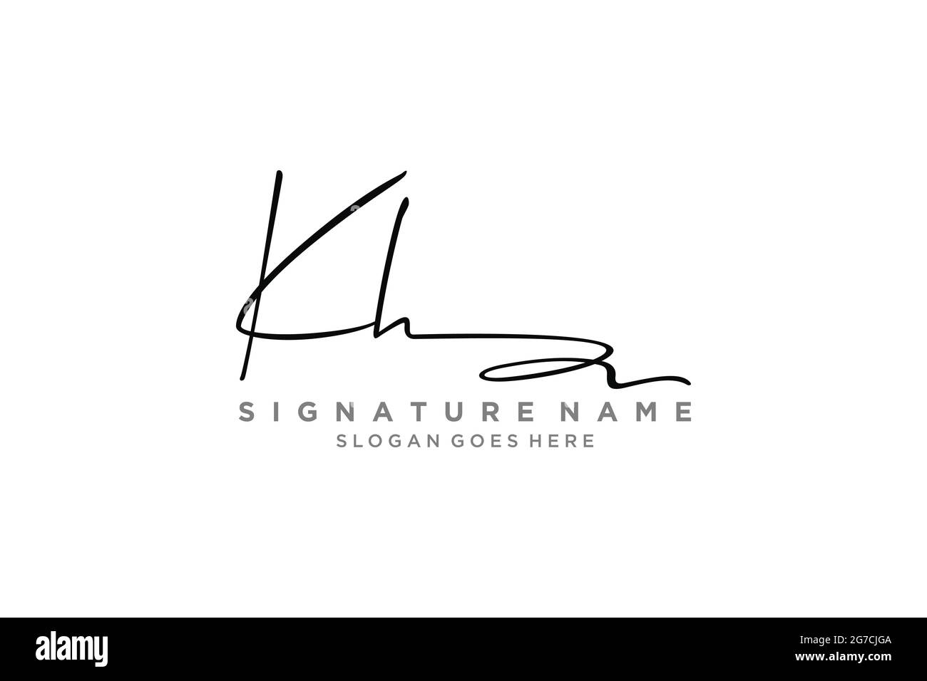 KH Buchstabe Unterschrift Logo Vorlage Elegantes Design Logo Zeichen Symbol Vorlage Vektor-Symbol Stock Vektor