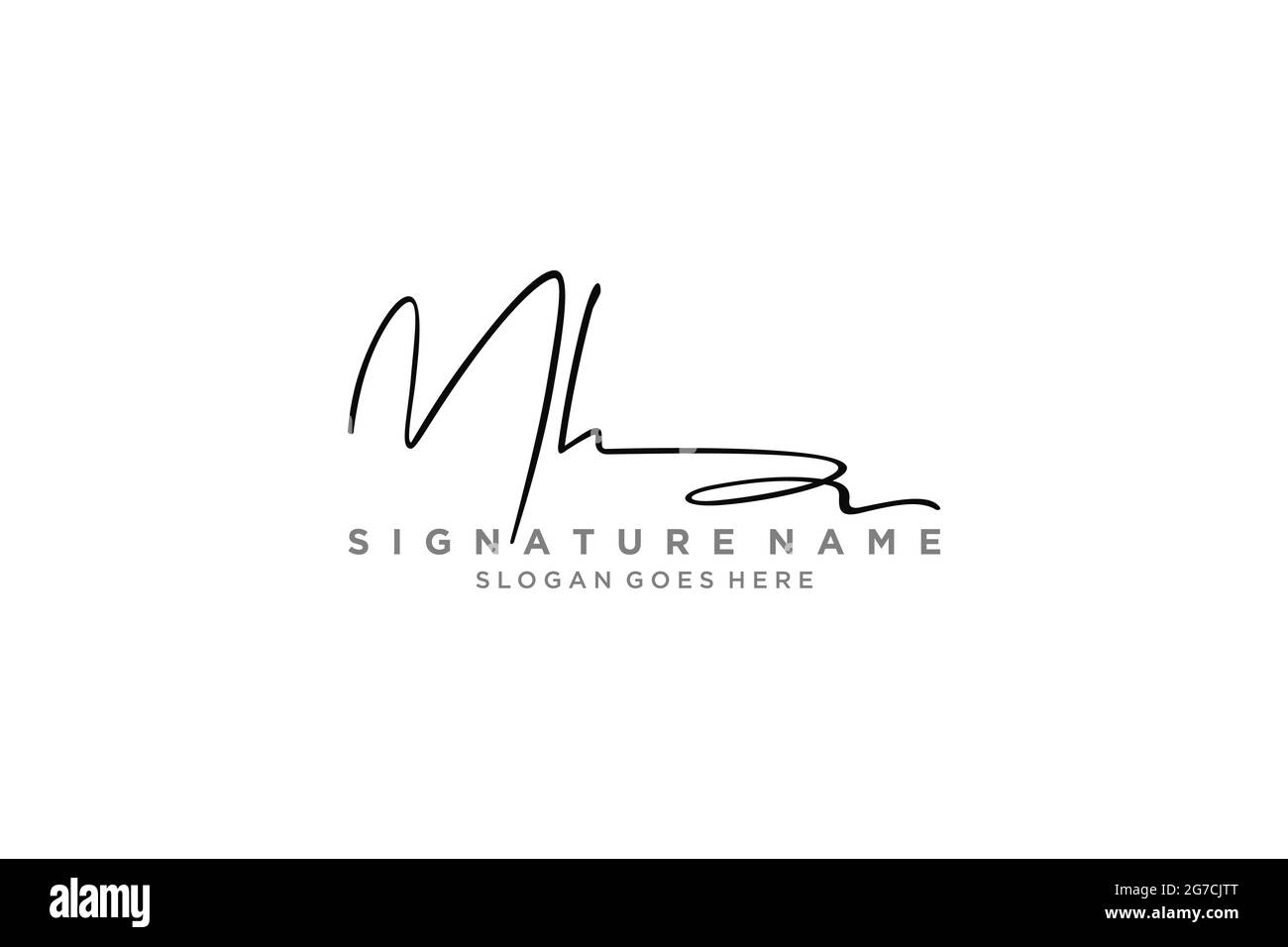 MH Letter Signature Logo Vorlage Elegantes Design Logo Zeichen Symbol Vorlage Vektor-Symbol Stock Vektor