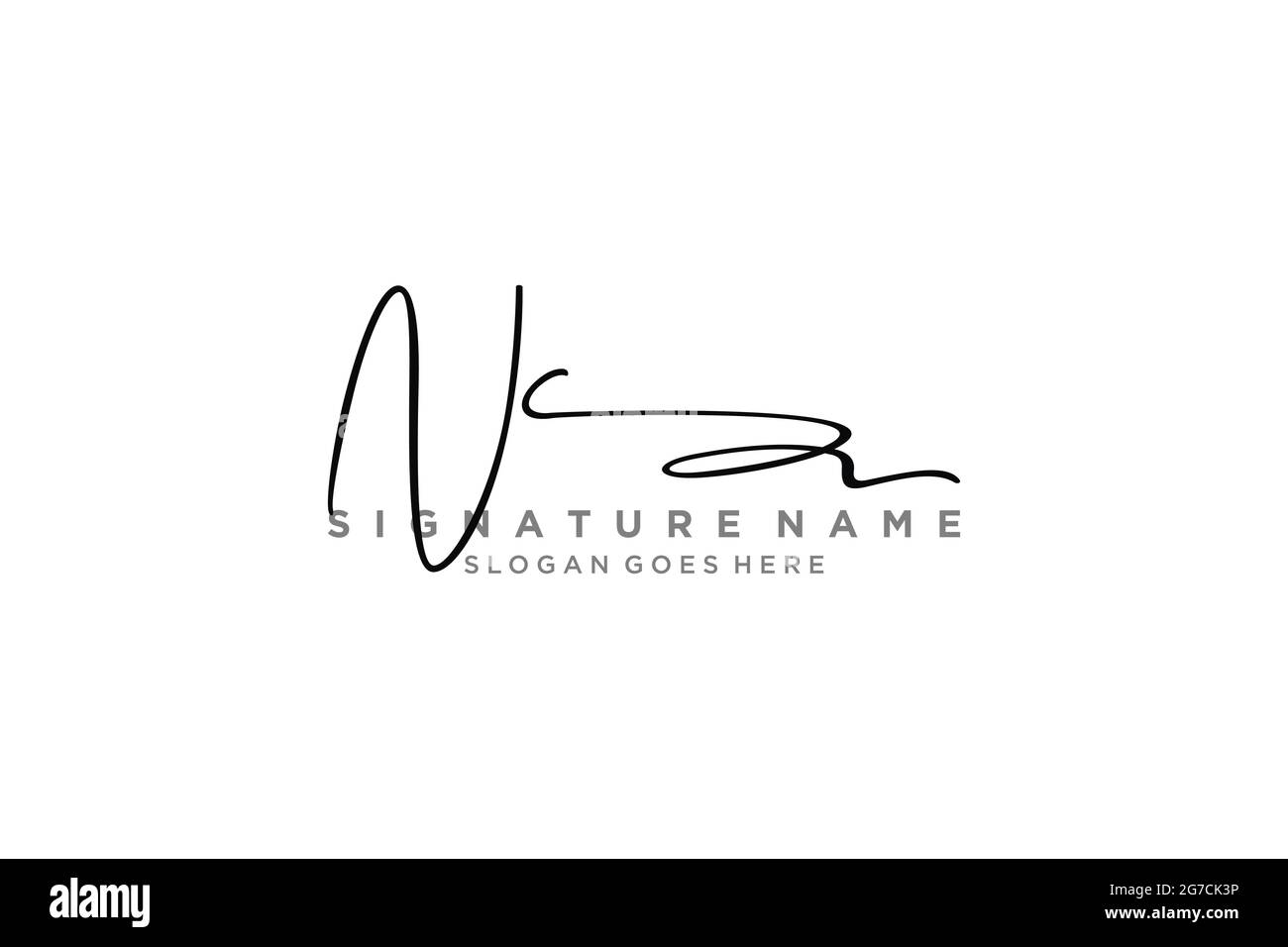 NC Letter Unterschrift Logo Vorlage Elegantes Design Logo Zeichen Symbol Vorlage Vektor-Symbol Stock Vektor