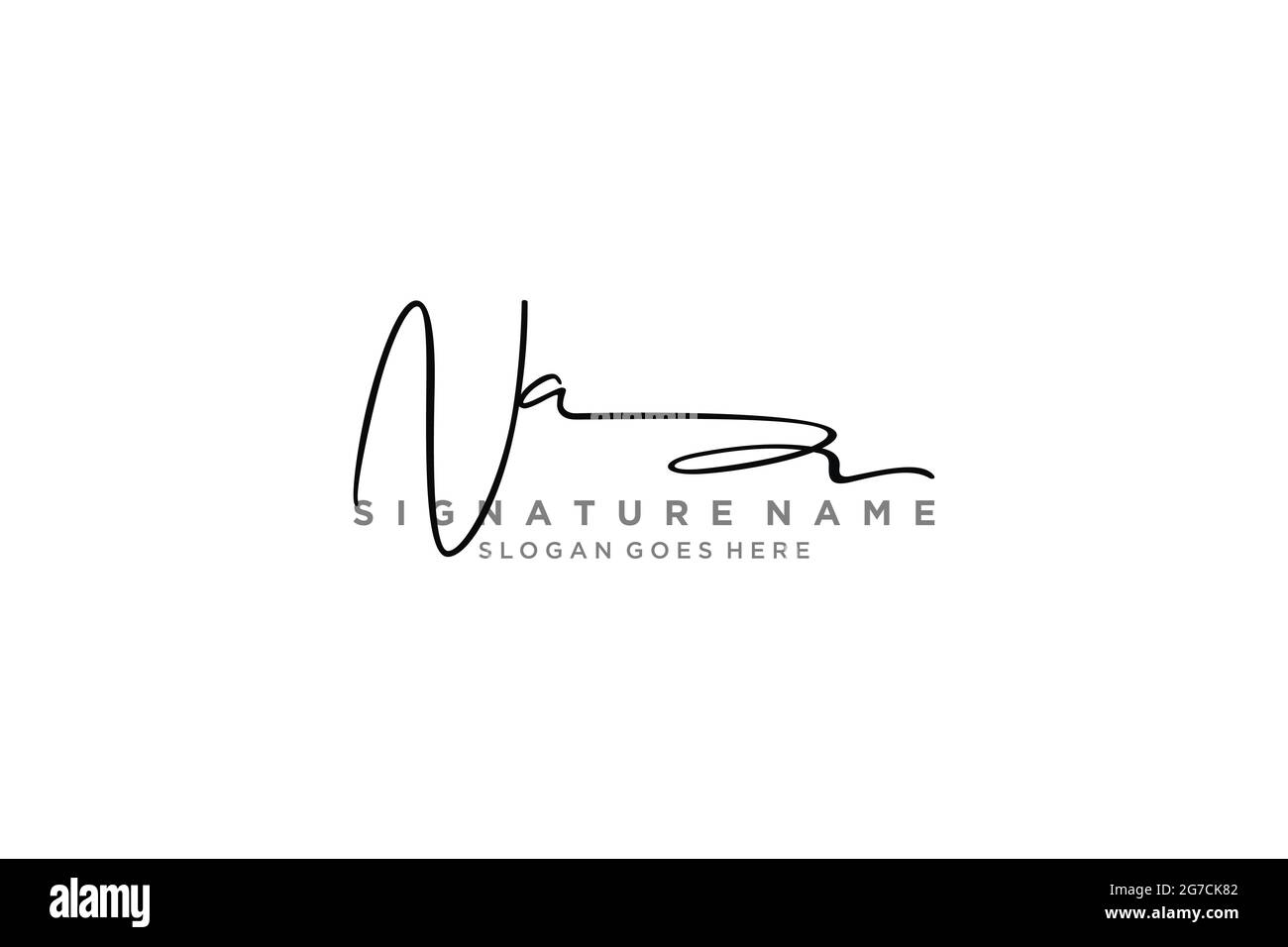 NA Buchstabe Unterschrift Logo Vorlage Elegantes Design Logo Zeichen Symbol Vorlage Vektor-Symbol Stock Vektor