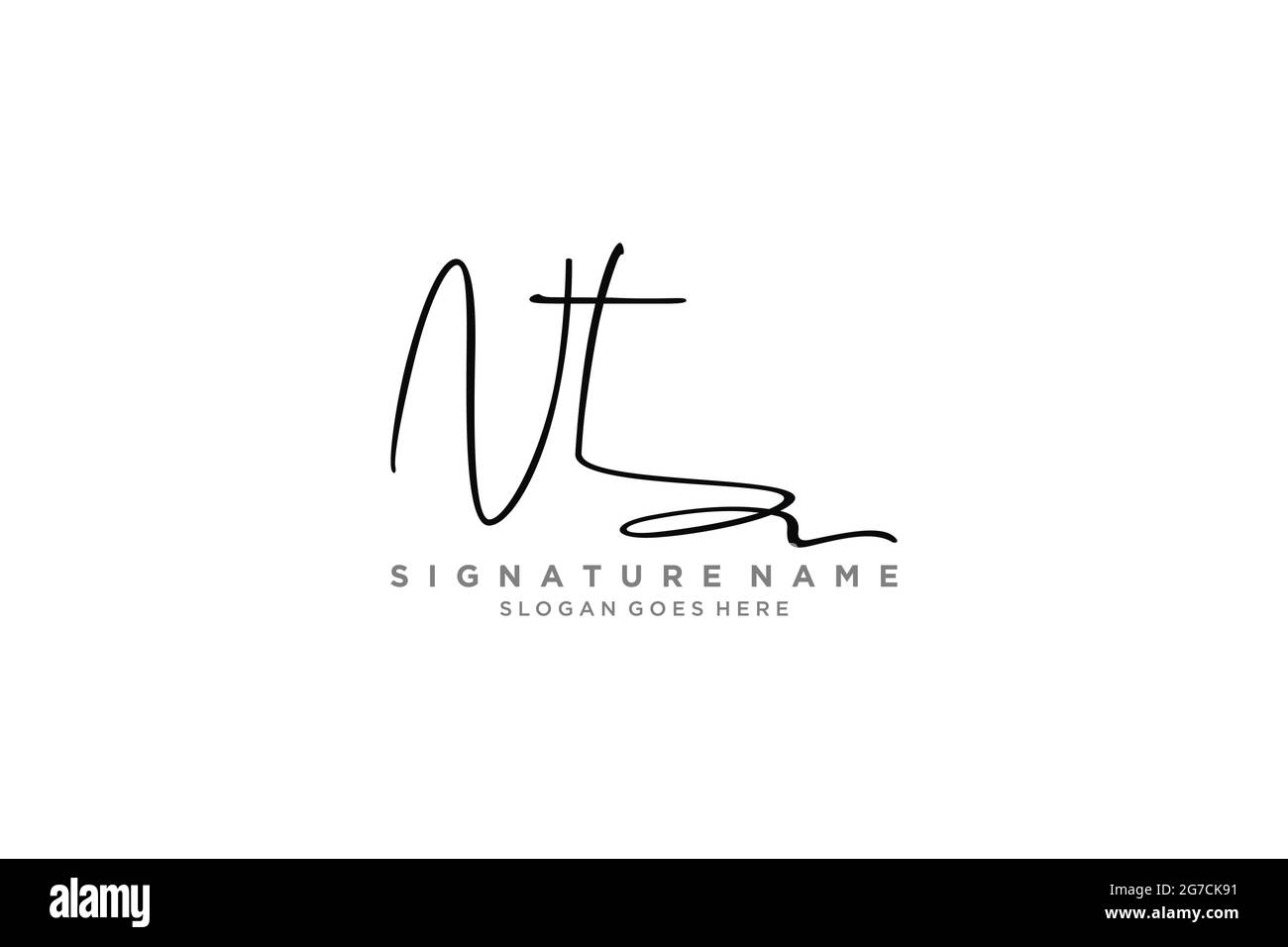 NT Letter Signature Logo Vorlage Elegantes Design Logo Zeichen Symbol Vorlage Vektor-Symbol Stock Vektor